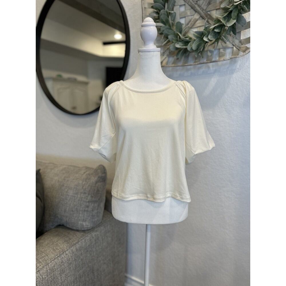 Women’s White Blouse Small Puff Sleeve NWT Banana Republic X Reprive
